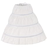 Wedhapy Crinoline Unterrock Girls Petticoat unter Kleid geschwollener Rock 3 Hoop -Rock für Kinder 25 '' Langer Petticoat Rock für Mädchen EIN verstellbares Kleinkind unter Kleiderschwäche Rock