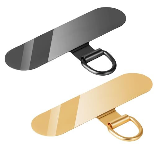 2Pcs Phone Tether Tab, Metal Sticky-Free Phone Lanyard Triangle-black+silver - 第 16/55 張圖片