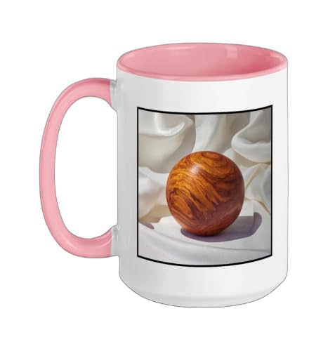 Spherical Orbit Geometry Planet Sphere Ceramic Mug, Pink/White, 15oz