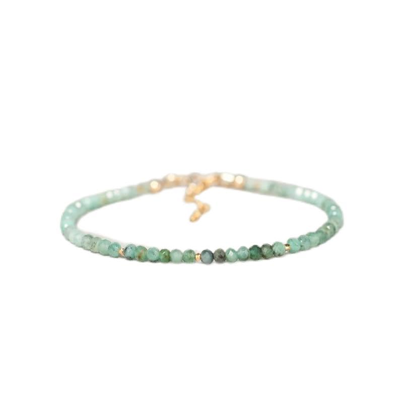 Bracelet perles rondes facettées pierre naturelle AAA argent véritable éclat unique et luxe discret