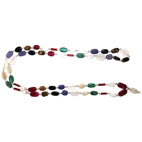 IndianStore4All 100% Pure Gemstone Navratna Mala Cover