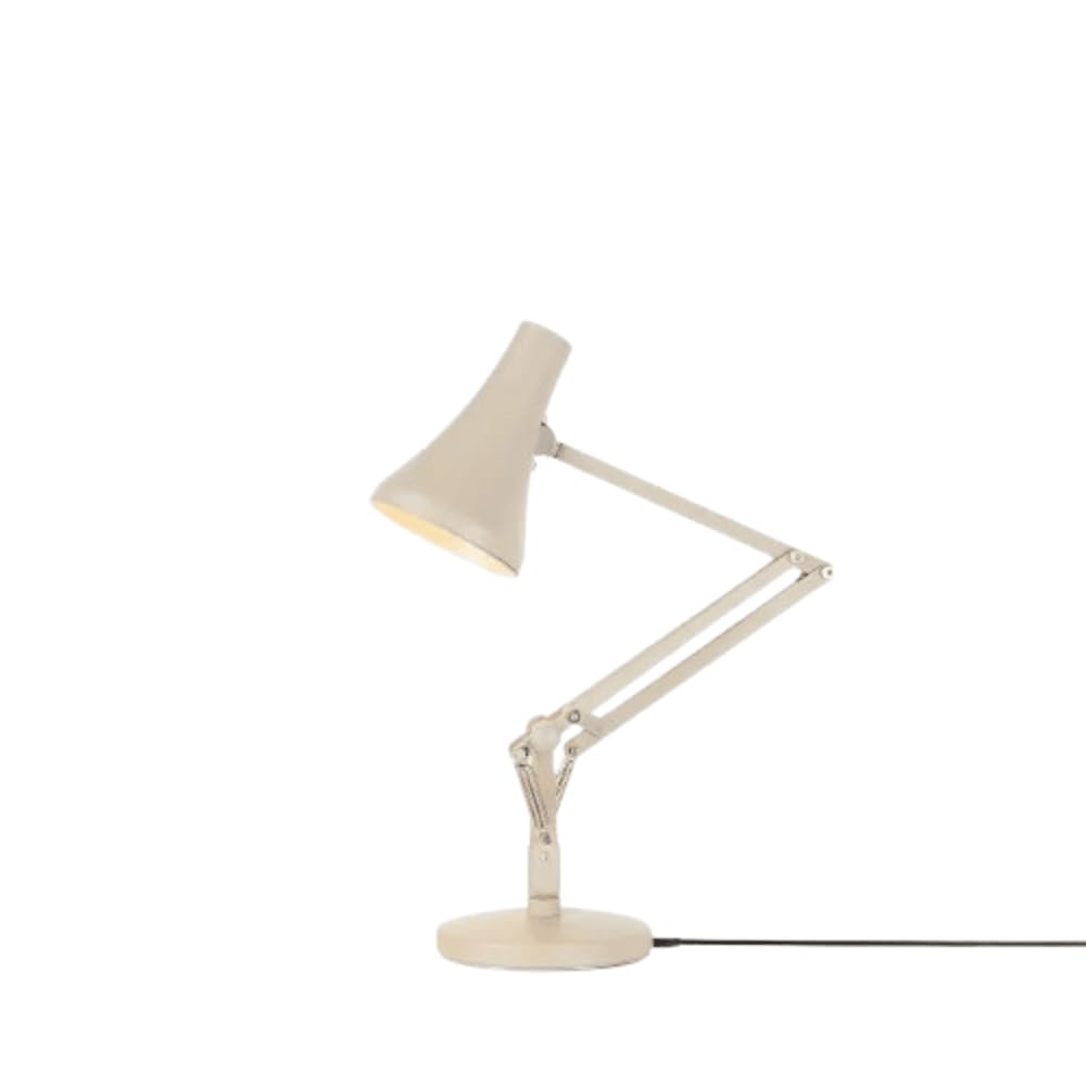 Anglepoise Biscuit Beige 90 Mini Mini Desk Lamp, Led Low Energy Dimming Bulb, Usb Power Cable, Aluminium Shade And Arms, Satin Painted Finish, Chrome Plated Fittings, Ideal For Spaces Small