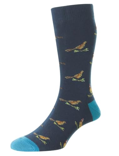 Photo de HJ Hall Chaussettes faisan et tétras pour homme 39-45, bleu marine, Taille unique