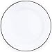 Enamelware Dinner Plate, 10.25 inch, Vintage White/Black (Single)