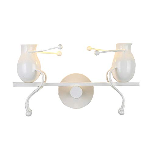 Lámpara de pared humanoide E27 blanca aplique interior creativo moderno de hierro para dormitorio