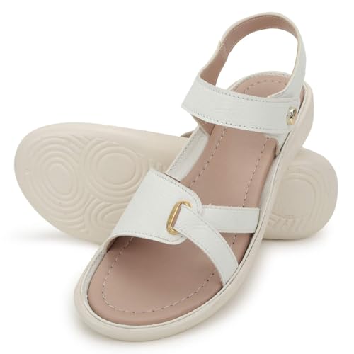 Image of LENSBURY Women Stylish Slippers Flip Flops Cream Flat Slip on Sandals I Stylish and Casual I Comfortable & Lightweight LBFL35