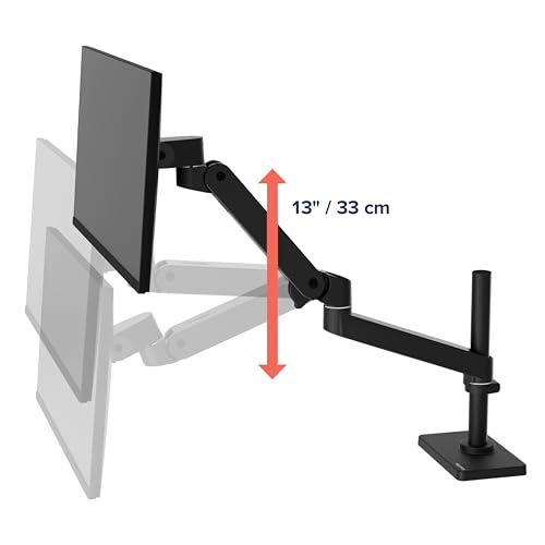 Image of Ergotron - Upgraded LX Pro Premium Monitor Arm, Single Monitor Desk Mount - fits Flat Curved Ultrawide Computer Monitors up to 34 Inches, 4 to 22 lbs, VESA 75x75mm or 100x100mm - Tall Pole, Black