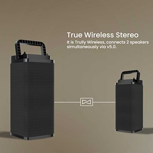 Image of UBON Bluetooth Speaker Meerchi Series SP-53, 7W Wireless Speaker with TWS Function, Inbuilt Mobile Stand, FM Radio, Supports USB, SD Card & AUX, Portable Speaker for Travel Up to 10H Playtime (Black)