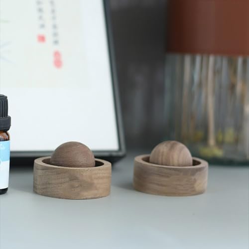 Solid Wood Sphere Scented Diffuser Reusable Aromatherapies Decors Perfect for Bedroom Living Room and Vehicle Use Solid Wood Essential Oil Diffuser