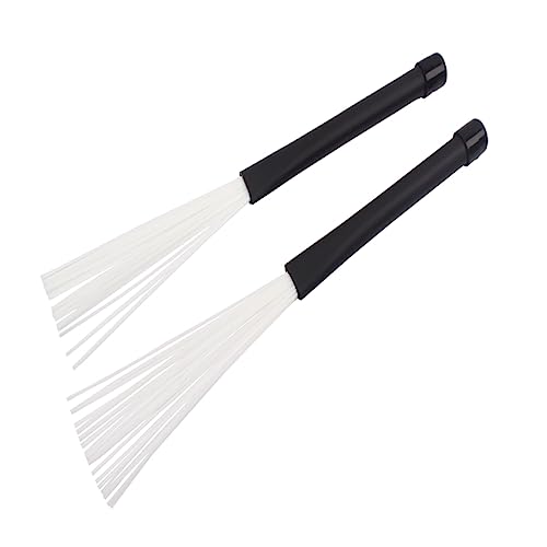 Abaodam 1par Cepillos Retráctiles de Jazz para Batería, Puntas Flexibles, Palillos Telescópicos, Accesorios de Percusión en Negro y Blanco, Livianos para Mejor Calidad de Sonido miniatura 5