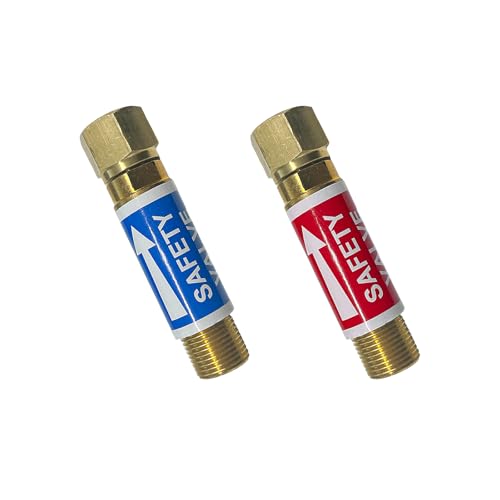 KVAEY 2PCS Flashback Arrestors Set, Oxygen Flashback Arrestors Torch End 9/16-18 Thread B Size, Heavy Duty Brass Oxygen Flashback Arrestor Set Regulator End, Car Accessories