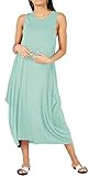 Re Tech UK - Womens Sleeveless Baggy Loose Racer Dress - Lagenlook Tulip Round Neck - Maxi Dresses for Women UK, Ladies Summer Dresses, Beach Holiday Clothes, Plus Size Dress for Women Mint 16-18