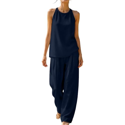 Traje de pantalón para mujer ligero que alivia el calor del verano con suavidad