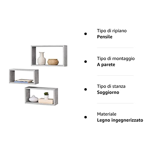 En.casa - Set di 3 Mensole da Parete a Forma