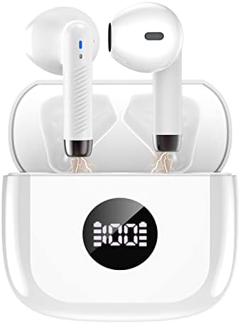 Wireless Earbuds, Bluetooth 5.3 Headphones in Ear HiFi Stereo, Mini Wireless Headphones with Noise Cancelling Microphone, 40H Playtime and LED Digital Display, IP7 Waterproof Wireless Earphones, Black