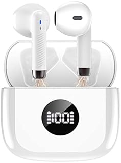 Wireless Earbuds, Bluetooth 5.3 Headphones in Ear HiFi Stereo, Mini Wireless Headphones with Noise Cancelling Microphone, 40H Playtime and LED Digital Display, IP7 Waterproof Wireless Earphones, Black