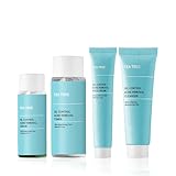 Tea Tree Acne Skincare Set, 4PCS Facial Skin Care Kit with Cleanser, Toner, Serum and Cream, Oil Control and Pore Minimizing Acne Treatment for Oily, Acne-Prone Skin, for Teenagers and Adult Gift Set