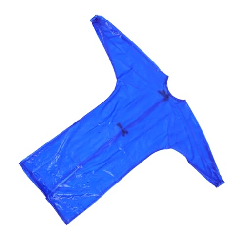 UKCOCO Waterproof Heavy-duty Long Sleeve Work Apron Blue Protective Clothing for Men and Women Suitable for Chemical Industry and Food Processing (large