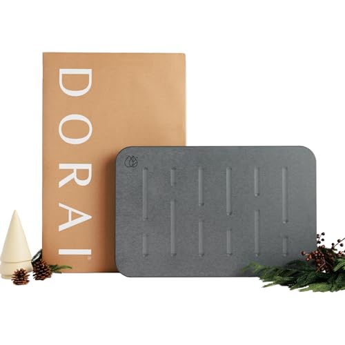 Dorai Home Bath Stone – Luxury Quick-Drying Stone Bath Mat, Non-Slip Surface, Rubberized Bottom Pad, Rain Slate