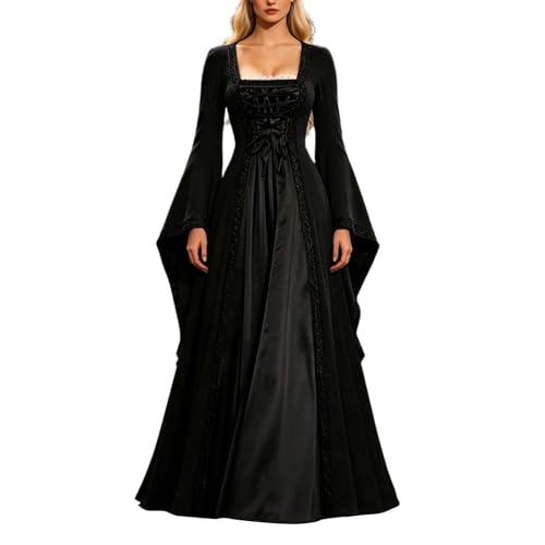 Robe longue en velours médiévale pour femme costume victorien chic