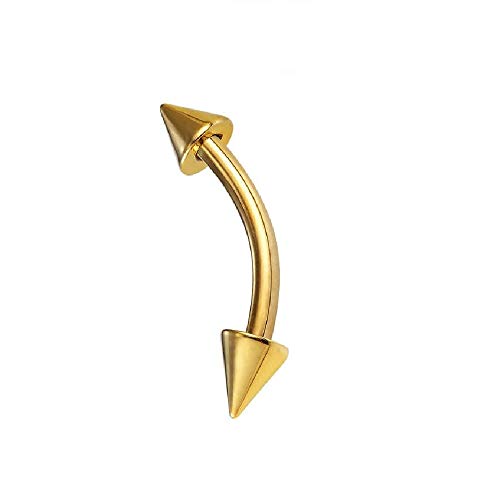 16g Gold Plated Eyebrow Ring Body Jewelry Piercing 16 Gauge 3/8