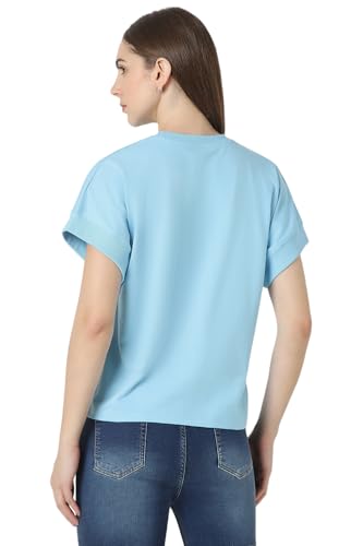 Image of Van Heusen Women's Cotton Regular Fit Half Sleeve Crew Neck Casual Regular Comfort Fit T-Shirt