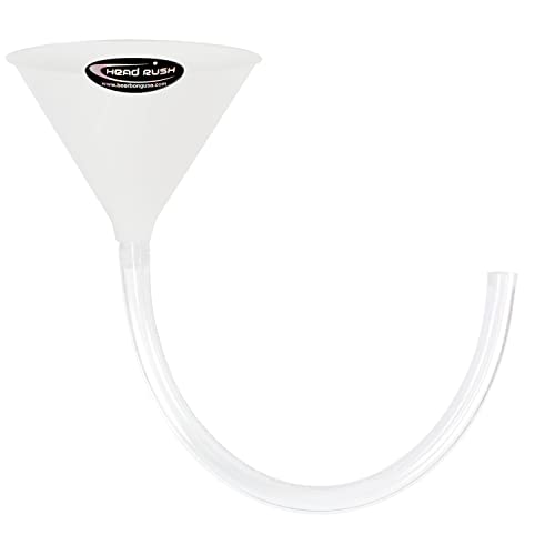 Head Rush WHITE/WHITE Chug Funnel - Drink Funnel with a Thick Flexible Hose - Drinking Accessories & Drinking Games for Adults Party - Chug Funnel with Long Tube - Funnel with Designs - Ultimate (2FT)