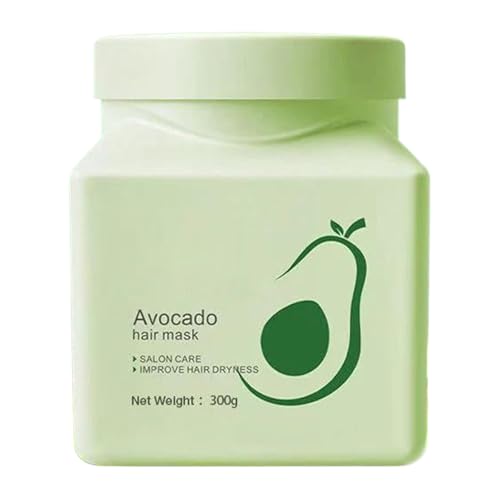 Mascarilla acondicionadora para el cabello, 300 g de aguacate reparación, cuidado nutritivo para el cabello | Reparación de puntas abiertas fortalecedoras sin silicona para viajeros, esposas, madres