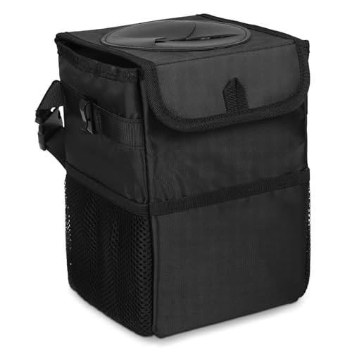 Poubelle de voiture portable tissu Oxford 420D noir économiseur d'espace
