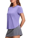 PINSPARK Camiseta Deportiva de Manga Corta para Mujer con protección Solar UPF 50+, Camiseta Deportiva de Secado rápido con protección UV, Shirt Holgada y Transpirable para Yoga