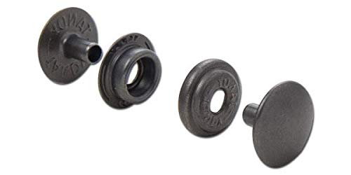 Tandy Leather Line 24 Snaps 10/pk 1263-01 (10, Gunmetal Matte) - Gunmetal Matte - Line 24