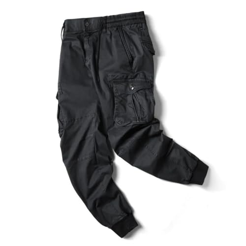 Men's Cotton Military-Style Cargo Joggers - Full-Length Work Pants Plus Size Streetwear Trousers4