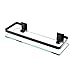 ENCOFT Estanteria Baño Aluminio Templado Estanterias Cristal 8mm Extra Gruesa Organizador Pulida Montado en la Pared, Negro