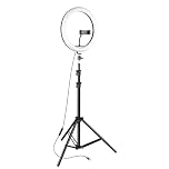 Ring Light with Tripod Stand & Phone Holder Tall 2m, 12/14 inch LED Ringlight Selfie Cicle Light Desk with Phone Clip for Camera, Video, Makeup, YouTube, TikTok (12 in)