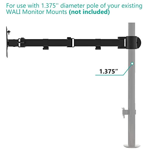 Image of WALI Universal Single Fully Adjustable Arm for WALI Monitor Mounting System (001ARM), Black