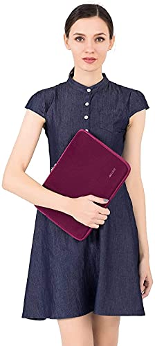 Image of MOSISO Laptop Case 15 inch, 15 inch Laptop Sleeve Bag Compatible with MacBook Air 15 M4 A3241 M3 A3114 M2 A2941 2025 2024 2023, Dell XPS 15, Neoprene Computer Sleeve Bag with Small Case, Wine Red