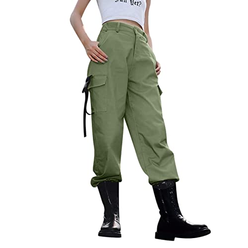 Pantalon de filles décontracté en sergé coupe cargo à poches
