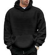 Thatrich Fleece Hoodies Men Lambswool Pullover Long Sleeve Pullover Shirts Solid Color Hooded Swe...