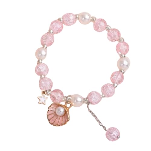 El Regalo Beautiful Shiny Crystals, Shell Pearl, Star Charms Beads Stretch Bracelet for Girls/Kids/Women - Elegant Tassel Bead Bracelet with Pearl Shell & Star Charms (B0D675D2PT) Amazon Price History, Amazon Price Tracker