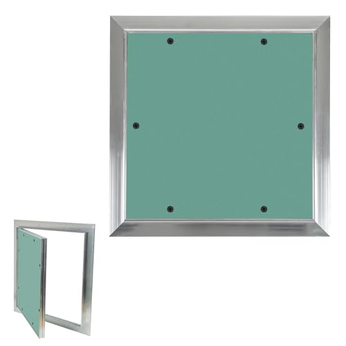 TEOV Revisionstüre 200x200 mm Aluminium-Rahmen Verdeckte Revisionsklappe 10 mm Einlage Imprägnierte Gipskartonplatte Verdeckte Gipskarton (20X20cm)
