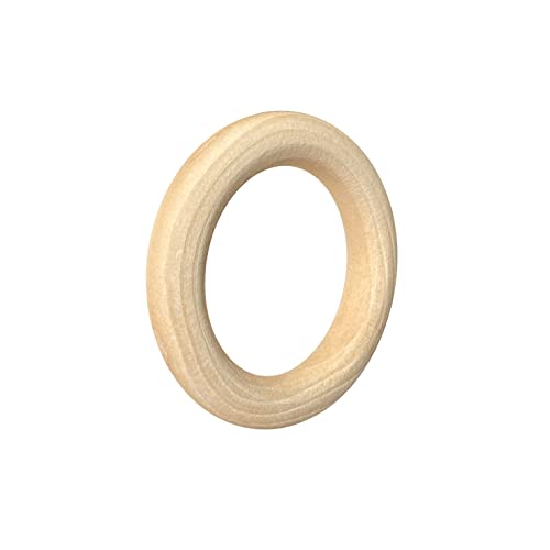 40 Pieces 2.9 Inch Unfinished Wooden Rings For Crafts Natural Solid Wood Circle For Macrame Handmade Project (Inner 1.9 Inch) #TOP2