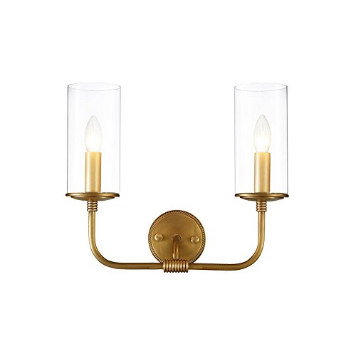 Candelabro de pared de cobre y cristal de alta pureza para espejo de baño