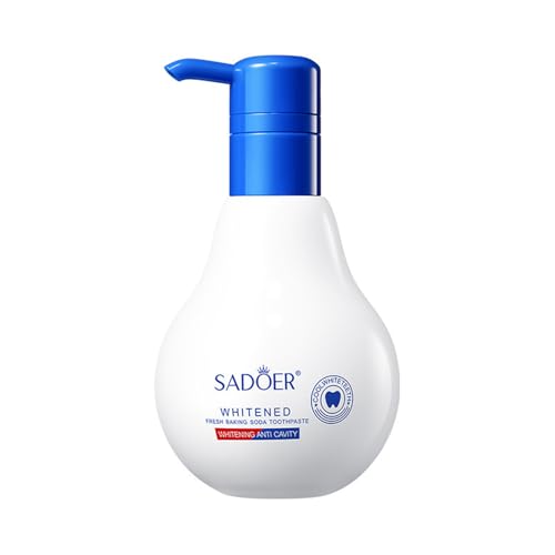 Press Toothpaste,Baking Soda Whitening Toothpaste,Stain Removal Whitening Strong Cleaning Power Natural Stain Remover Fluoride-Free (310 g)