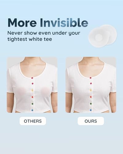 Transparent Pasties Nipple Covers, 4 Pairs Clear Gel Silicone Reusable Adhesive Breast Petals for Women2