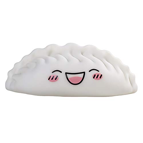 Preisvergleich Produktbild Nachtlicht für Kinder, Baby, niedliche Teigtaschen, weiches Silikon, batteriebetriebene LED-Nachtlampe, warmweißes Licht, wechselndes Stilllichter, Geschenke für Neugeborene, Kleinkinder (weiß)