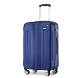 Kono 28 Inch Large Hard Shell Luggage Lightweight ABS 4 Wheels Spinner Business Trip Trolley Case Suitcase (Navy)
