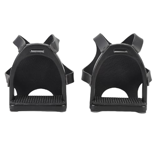 Horse Riding Stirrup, 2Pcs Non Slip Resin Safety Stirrup with Net Cover, Reinforced Rubber Foot Pad for Equestrian Riding