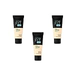 Maybelline New York Fit Me Matte & Poreless Foundation - 105 Natural Ivory, Pack of 3 (3 x 30ml)