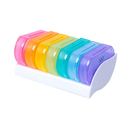 SUPVOX Pastillero Semanal 2 Toma 7 Días con Organizador Plástico Portátil para Viajes Uso Diario