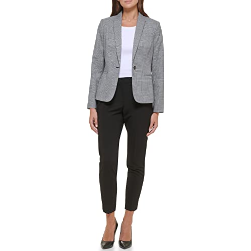 Tommy Hilfiger Women's Blazer – Business Jacket With Flattering Fit And Single-Button Closure, Black/Ivory, 16 #TOP1